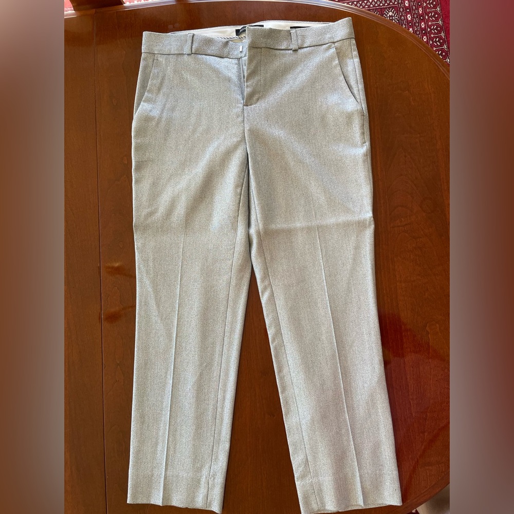 NWOT Banana Republic Women’s silver metallic wool blend Avery pants